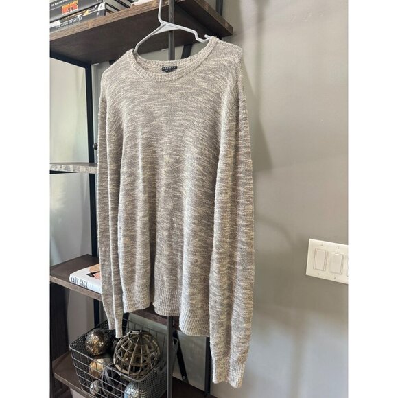 Theory Riland Wool Silk Blend Sweater Tan Grey Womens Size Large - Picture 2 of 6